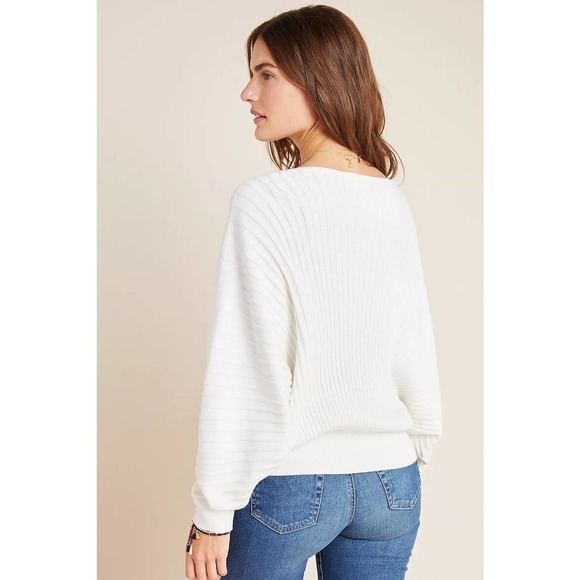 Anthropologie Karla Boat Neck Alpaca Merino Wool Blend Sweater Size Large White - Picture 7 of 12
